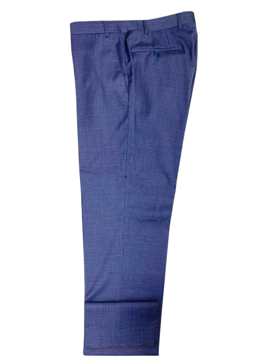 Canali Blue Check Notch Lapel 100% Wool 2 Button Suit 40R