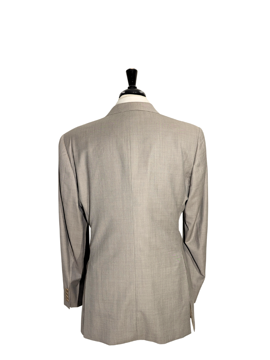 Armani Collezioni Light Gray G-Line Textured Two-Button Notch Lapel Wool Blend Suit 44R