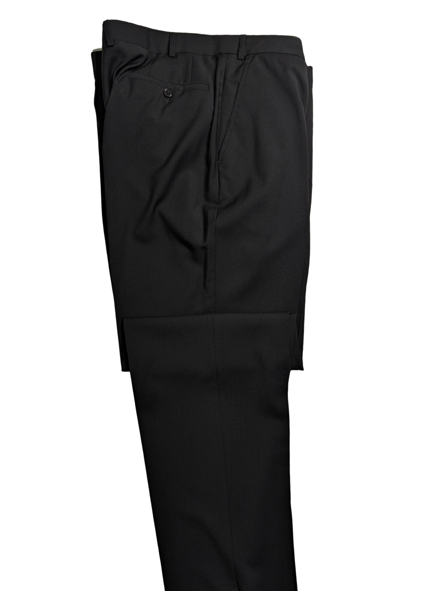 Armani Collezioni Solid Black Notch Lapel 3-Piece Wool Suit - 48R