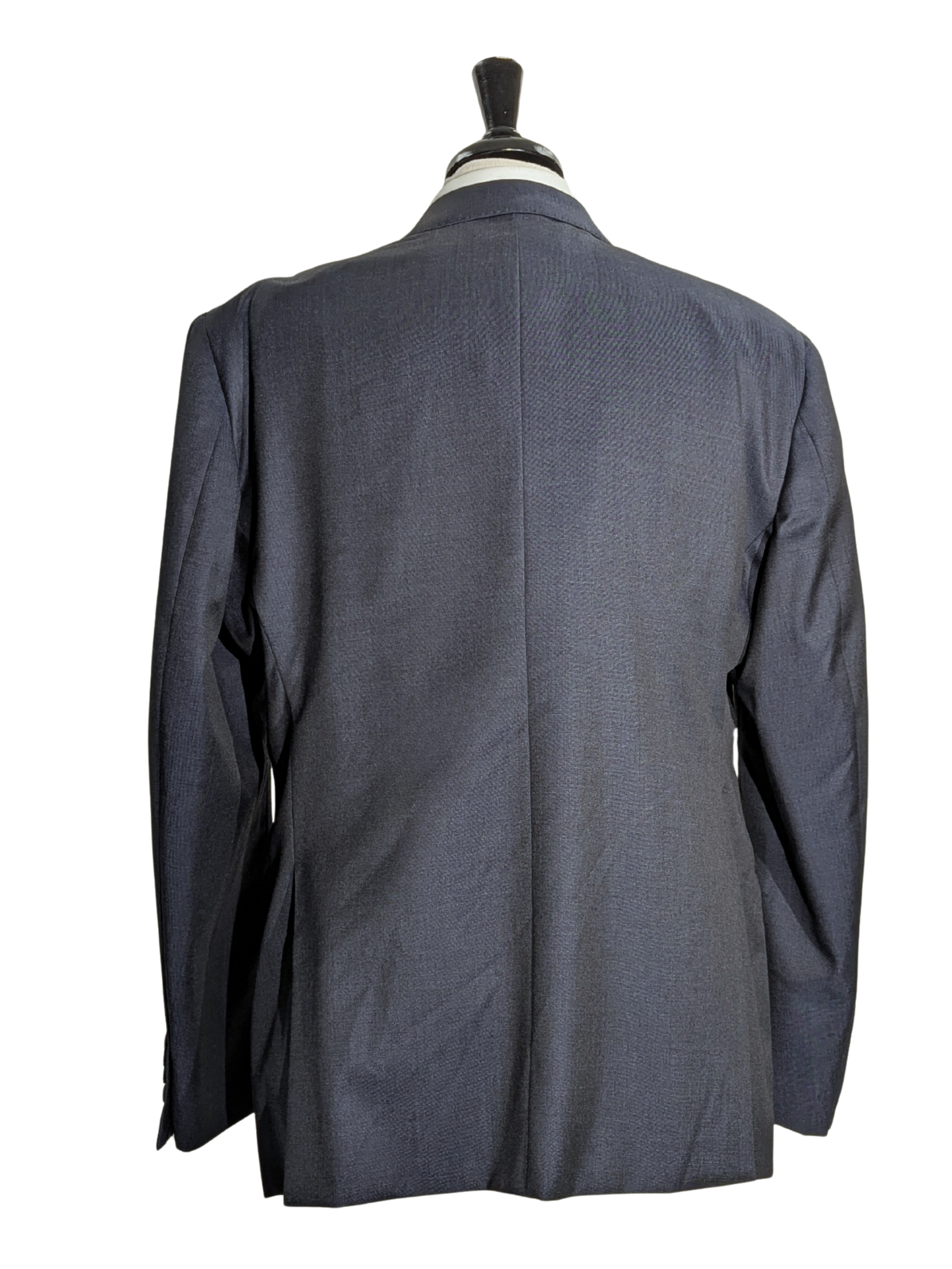 Armani Collezioni G-Line Textured Navy Blue Slim Fit 2-Button Wool Suit - 48R