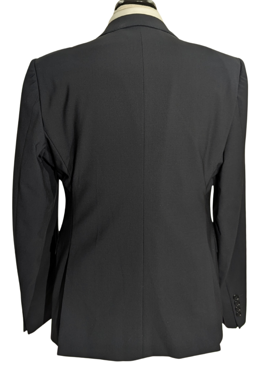 Armani Collezioni Black Textured M-Line Modern Fit Peak Lapel 2 Button Wool Suit 40R