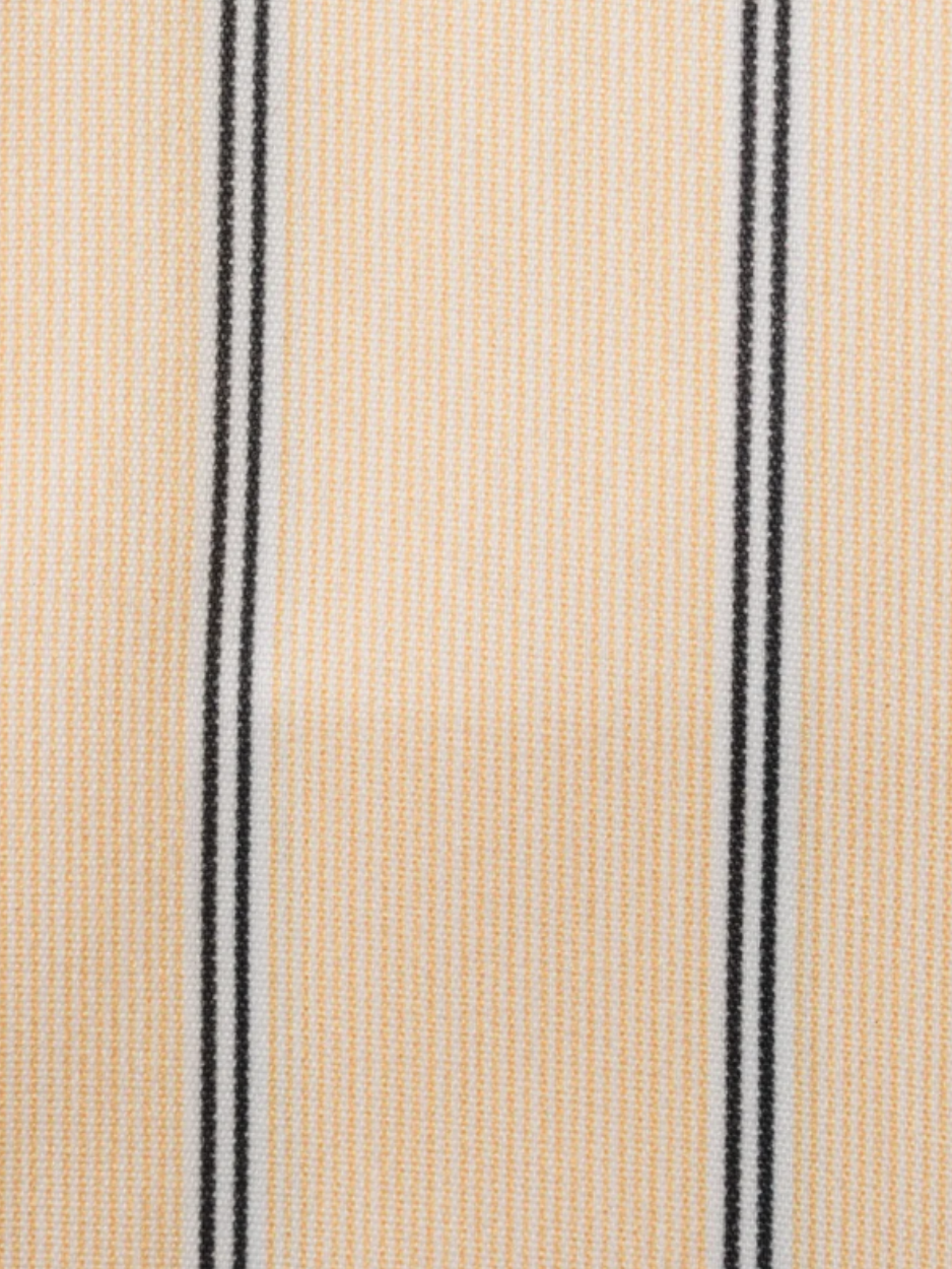 Steven Land Yellow Stripe Spread Collar French Cuff Wrinkle & Shrink Free Dress Shirt