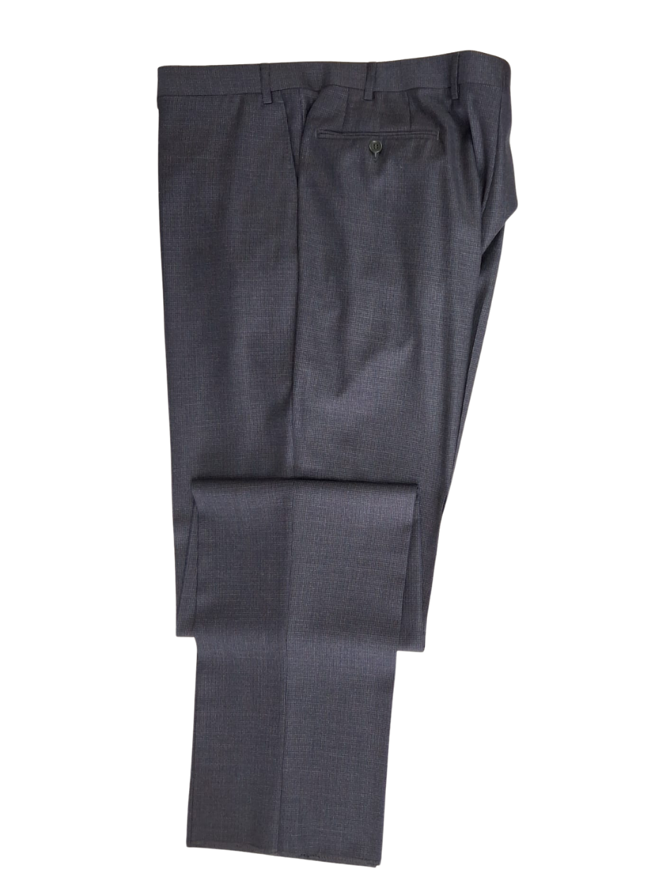 Canali Grey Micro Check 100% Wool Suit 46L
