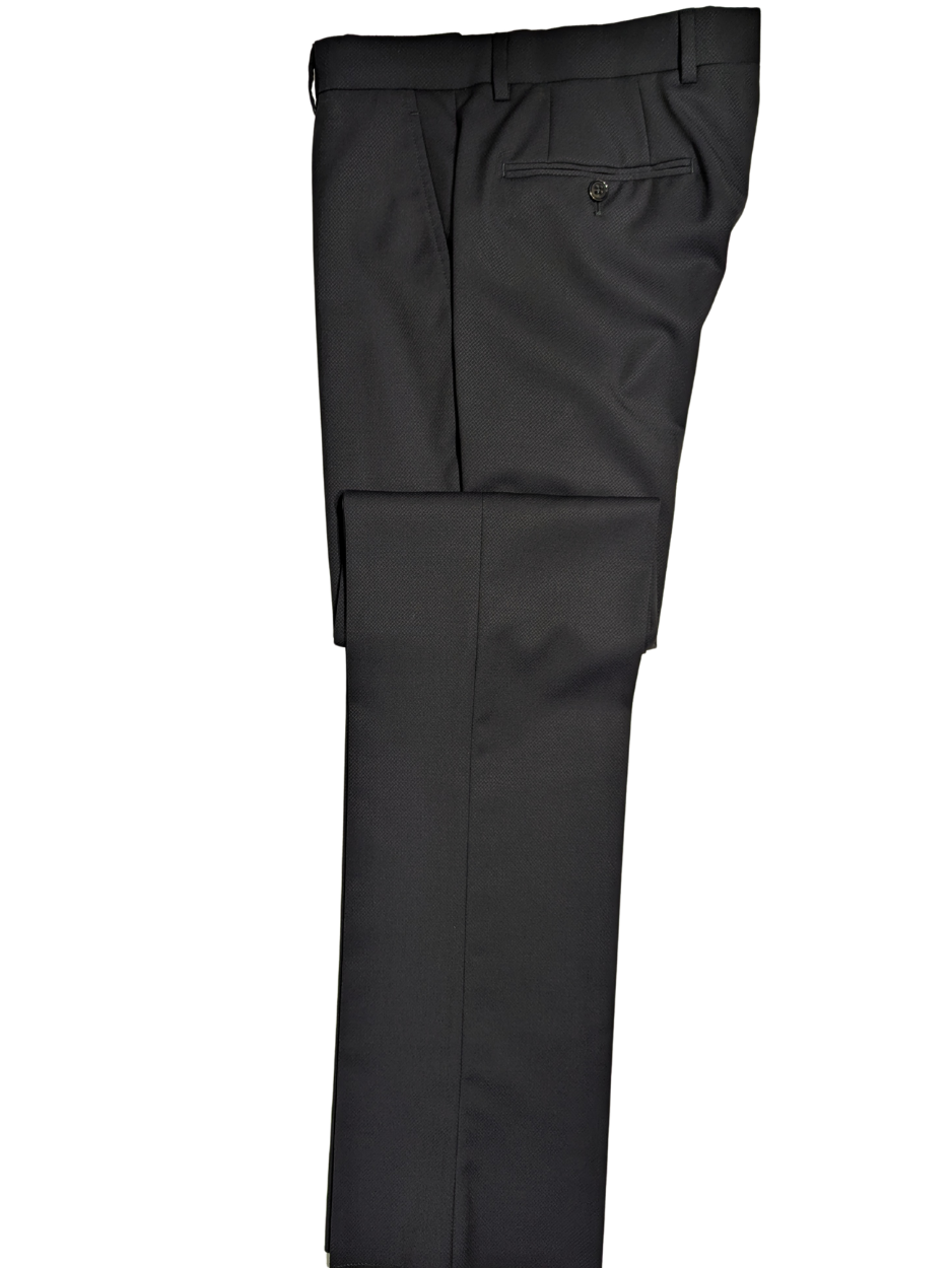 Armani Collezioni Black Textured Classic Fit Notch Lapel 3 Piece Wool Suit 36R