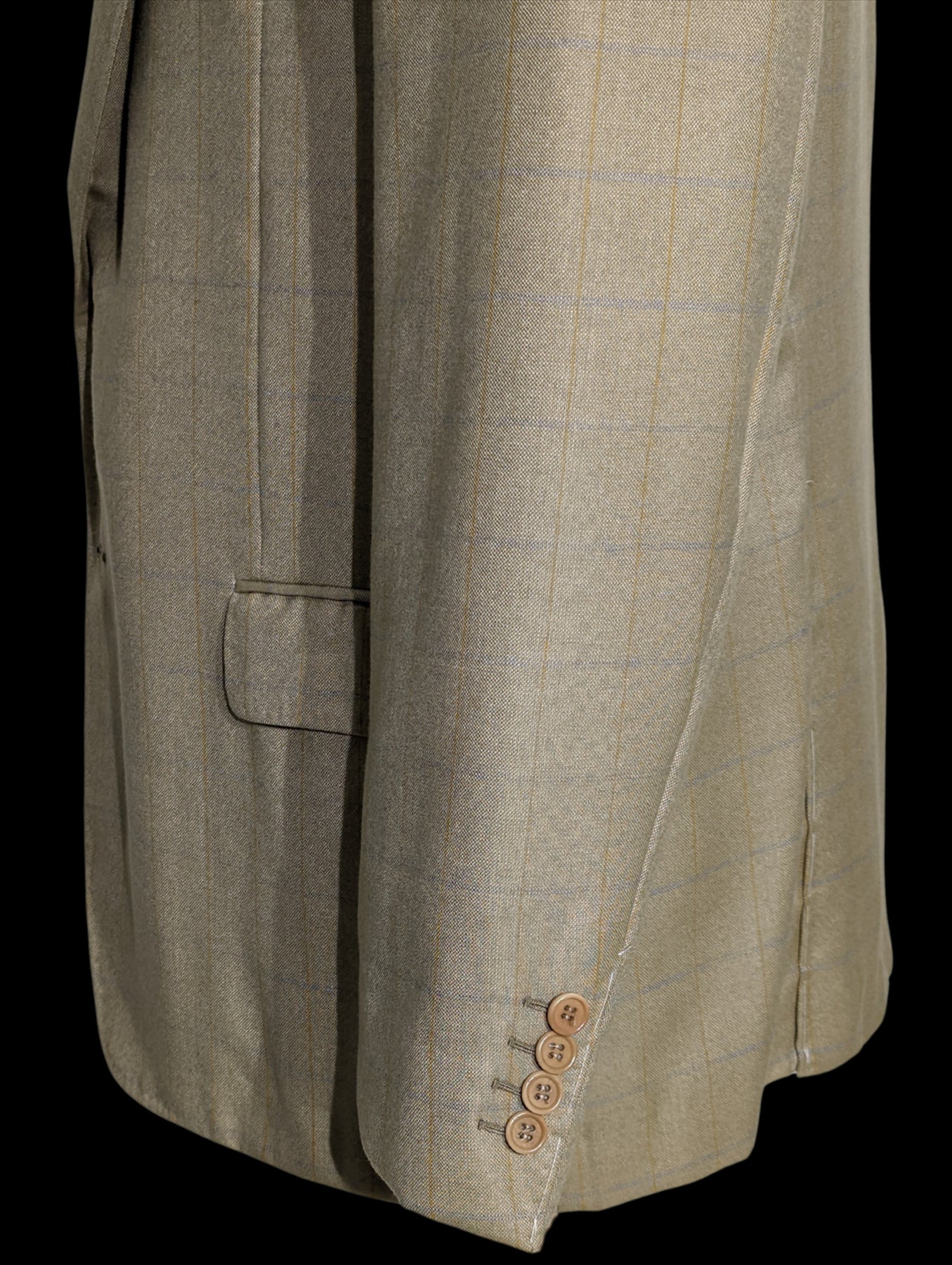 Sartoria Partenopea Men’s Green Windowpane 100% Cashmere Sportcoat 50R