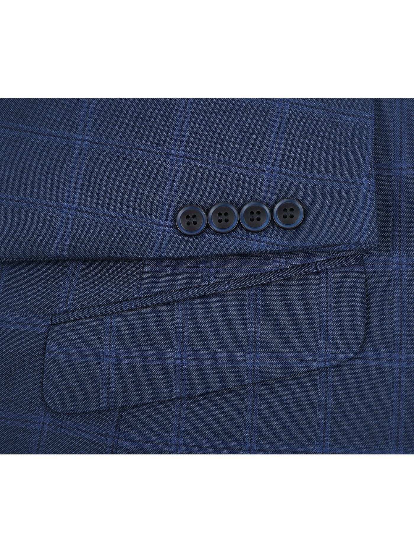 Men's Slim Fit 2-Piece Single Breasted Check Dress Suit