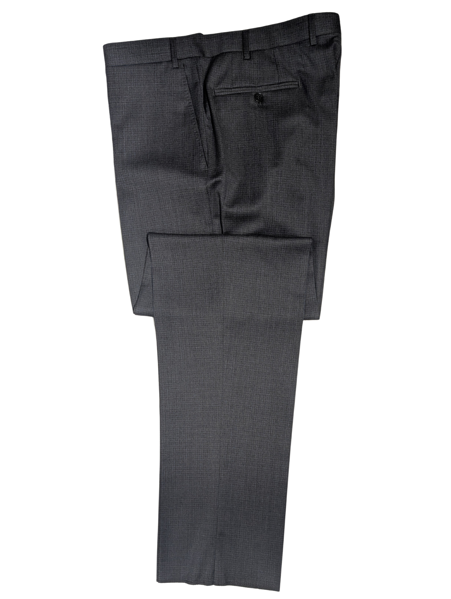 Canali Gray Micro Check 100% Wool Suit 44R