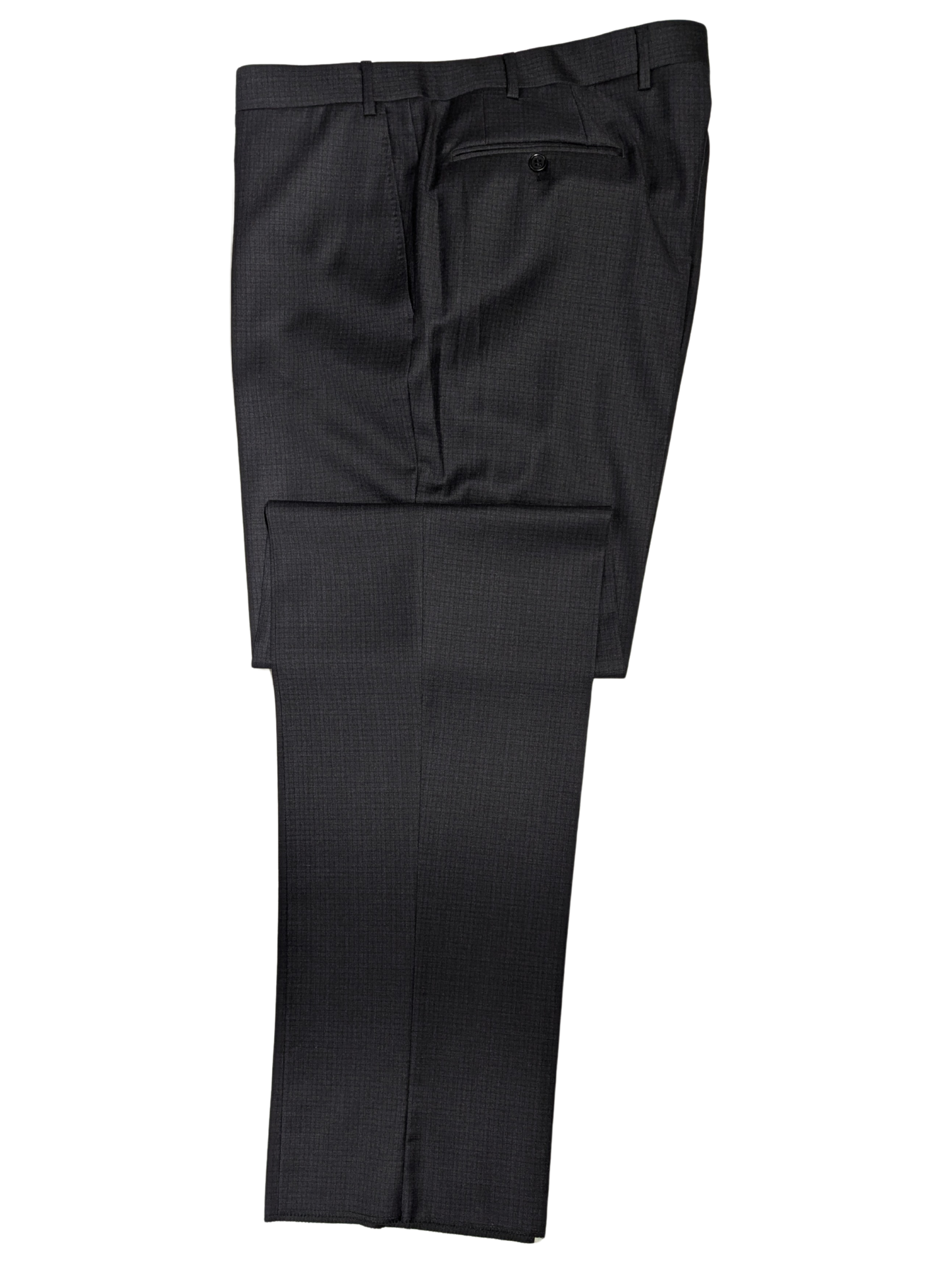Canali Gray Micro Check 100% Wool Suit 44L