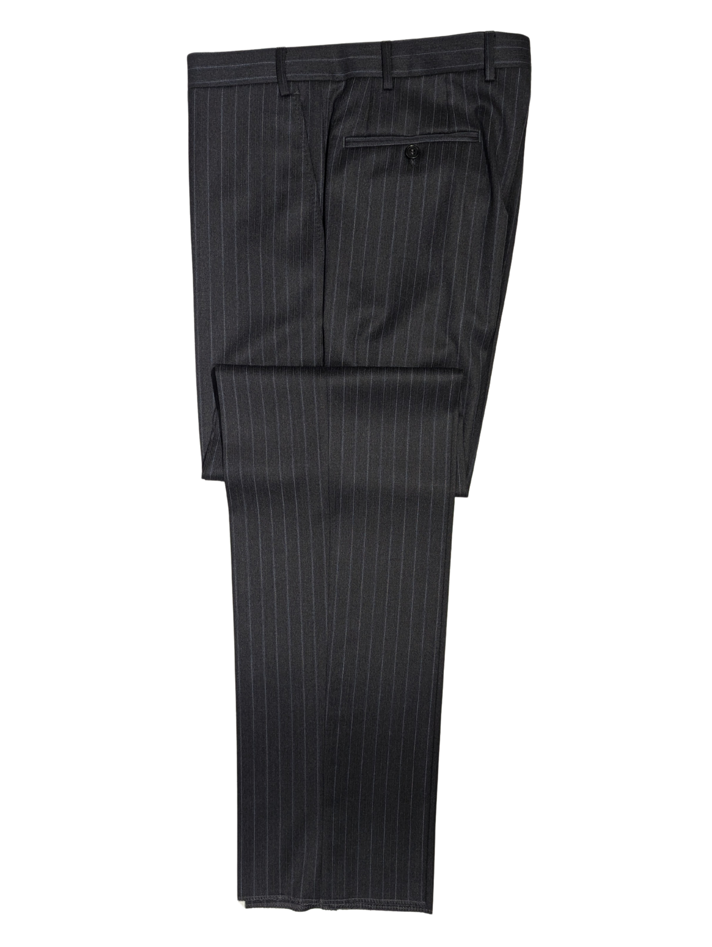 Canali Charcoal Pinstripe Peak Lapel 100% Wool Suit 40R
