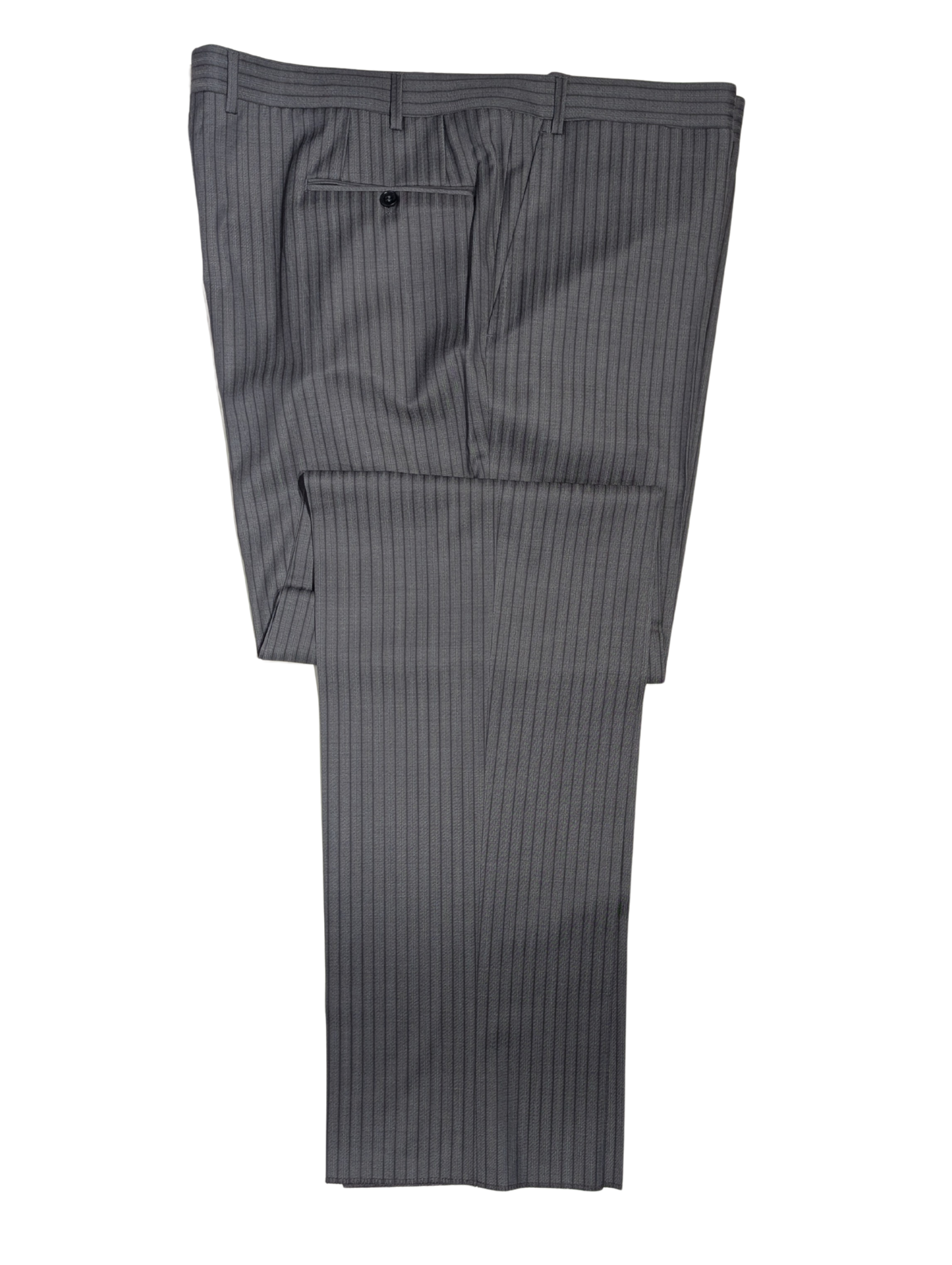 Canali Gray Pinstriped 100% Wool Suit 50L