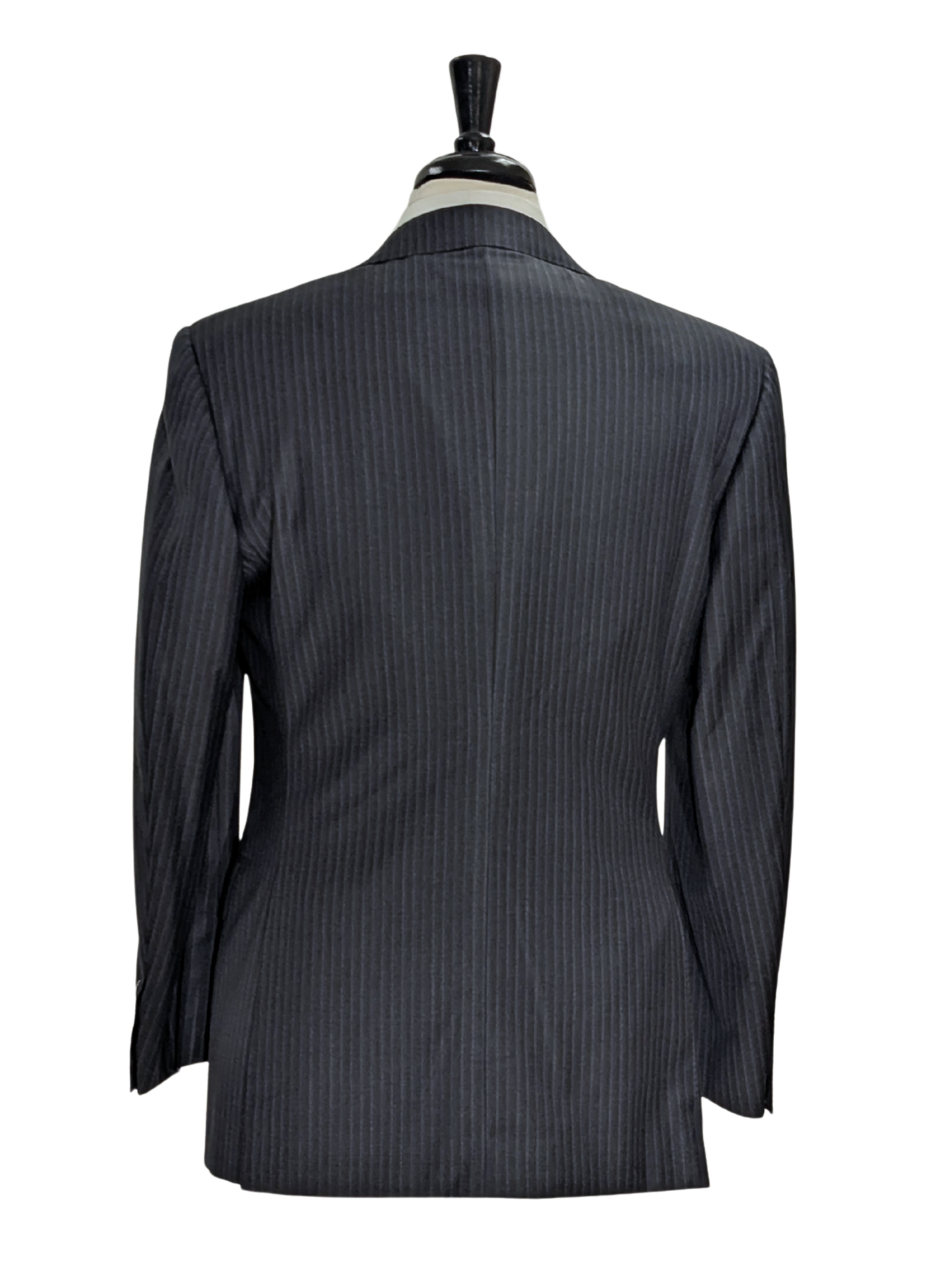 Canali Charcoal Pinstriped 100% Wool Suit 38R