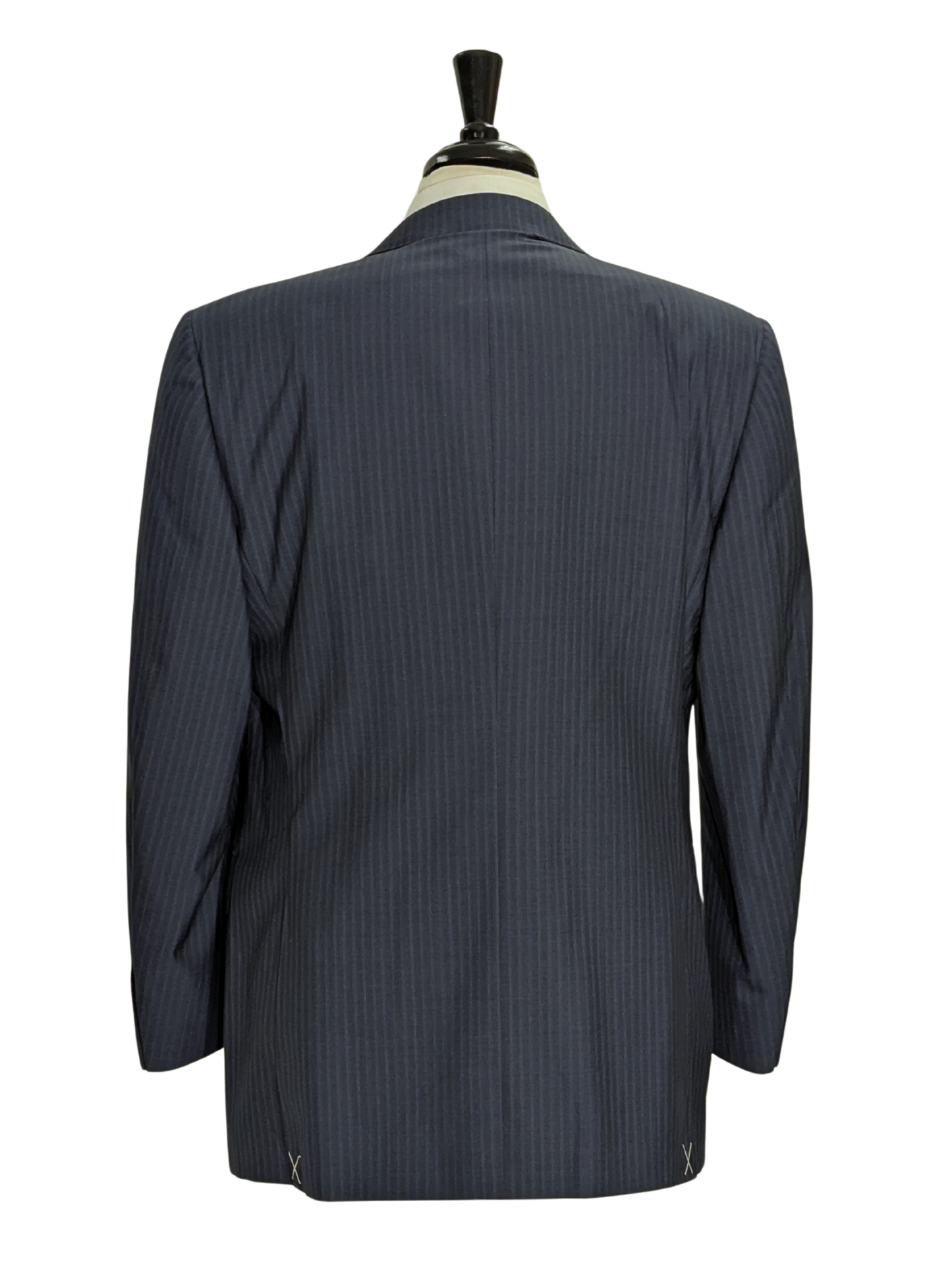 Canali Blue Tonal Pinstriped 100% Wool 3-Button Suit 50R