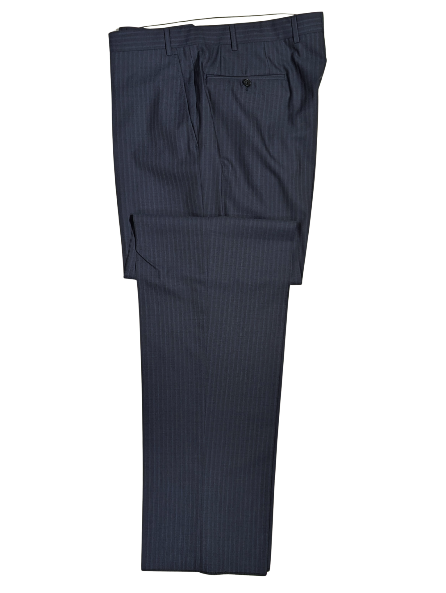 Canali Blue Tonal Pinstriped 100% Wool 3-Button Suit 50R
