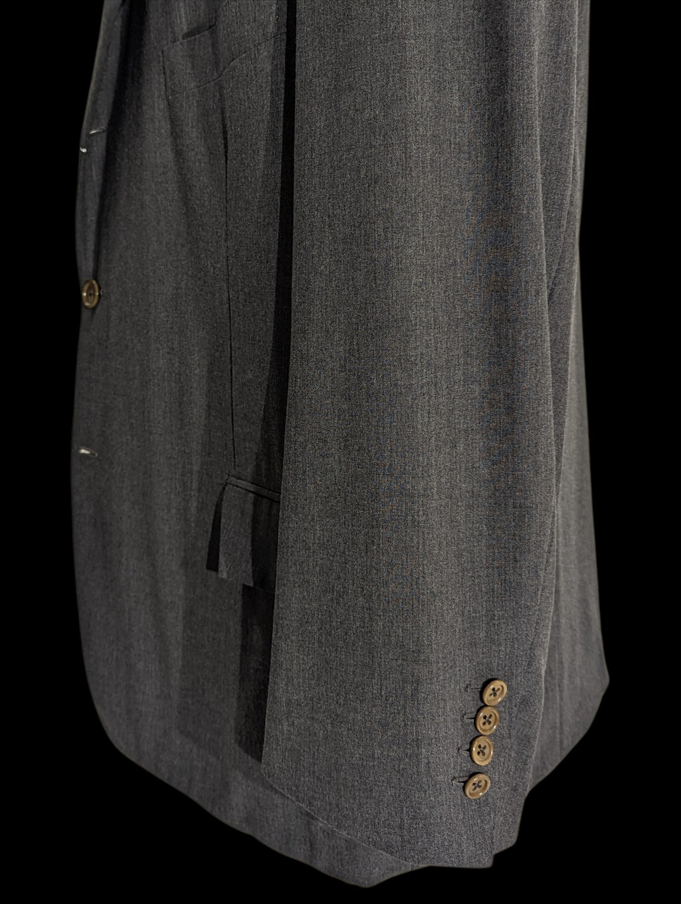 Sartoria Partenopea Men's Charcoal 3-Roll-2.5 100% Wool Sportcoat 50R