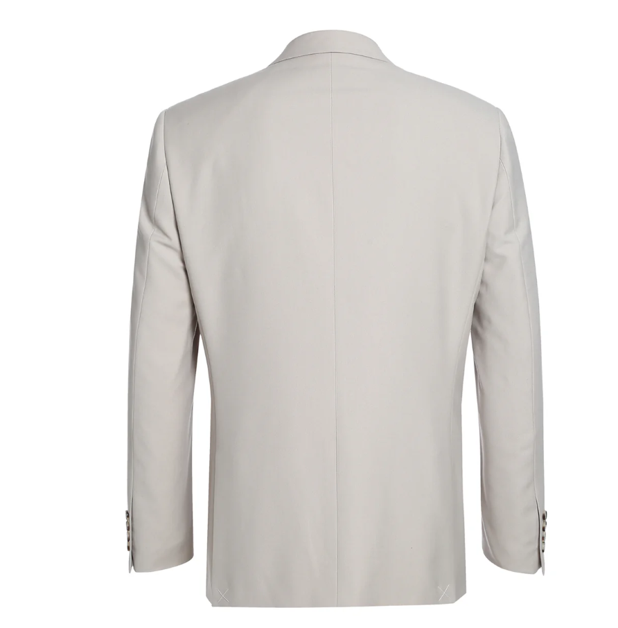 Raphael Solid Beige Notch Lapel Slim Fit Two Button Suit