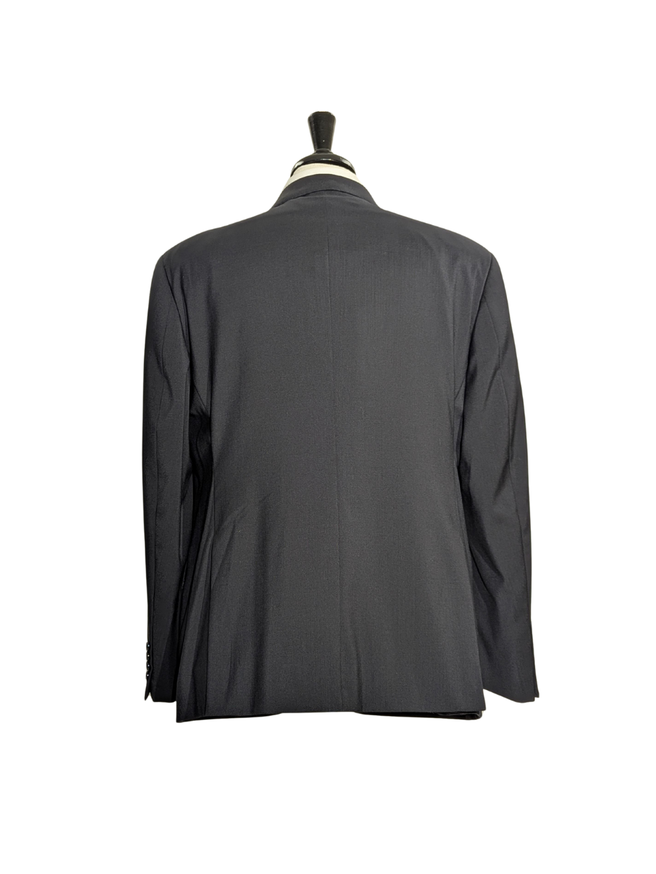 Emporio Armani G-Line Solid Black 100% Wool Notch Lapel Slim Fit 2 Button Suit 44R