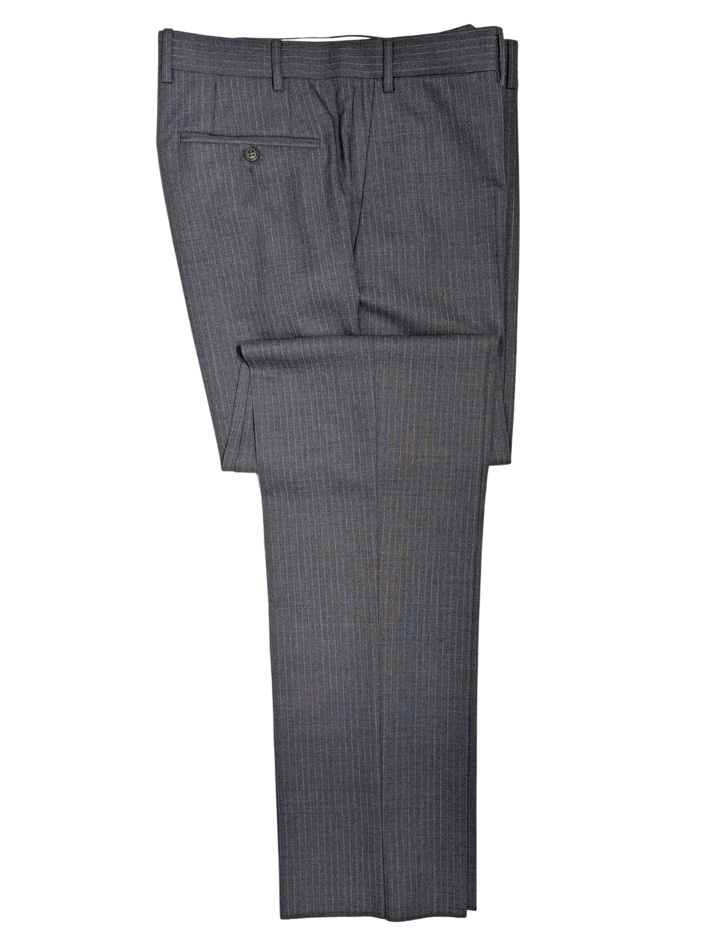Canali Dark Gray Pinstriped 100% Wool Suit 40R