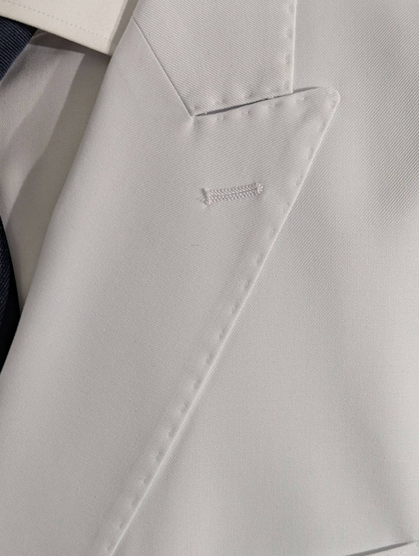 Apollo King Solid White Double Breasted Suit 46R