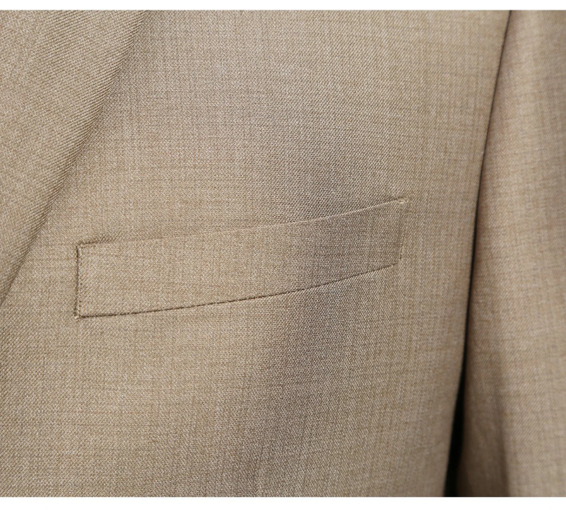 Raphael Mens Solid Taupe Brown Regular Fit 2 Piece Suit