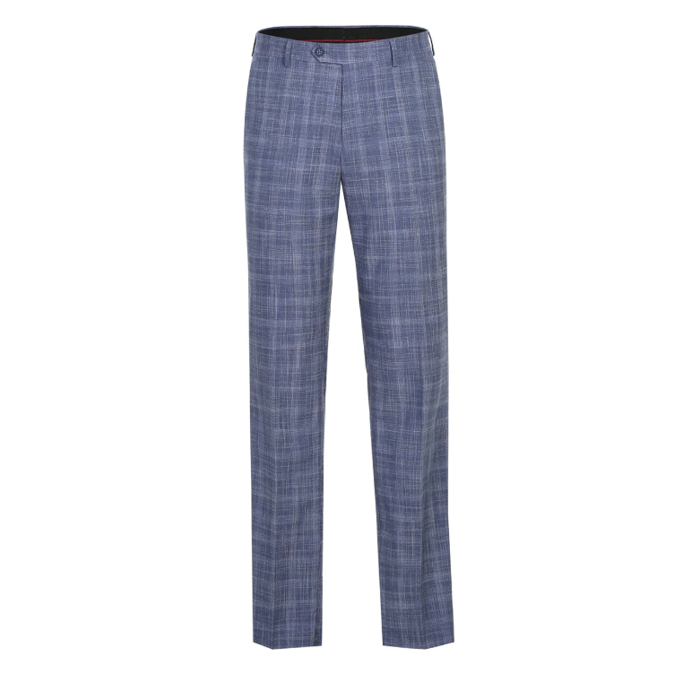 Raphael Blue Checked Slim Fit Stretch Notch Lapel Two Button Suit