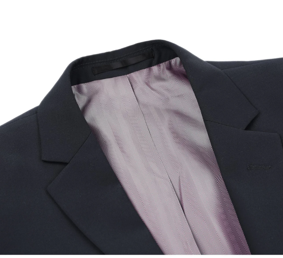 Raphael Men’s Slim Fit Notch Lapel Dark Navy Two Button Suit