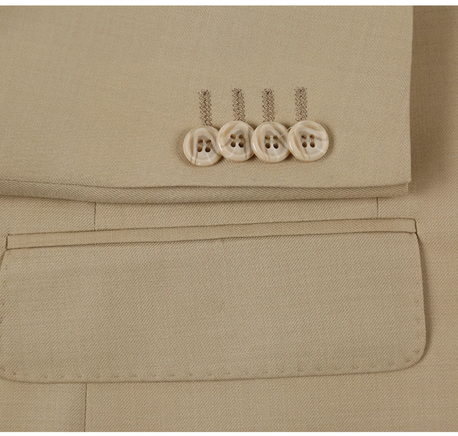 Raphael Men’s Slim Fit Tan Super 170’s Notch Lapel Wool Two Button Suit