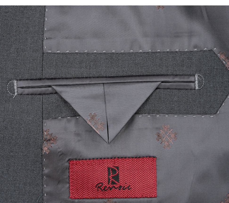 Raphael Men’s Classic Fit Charcoal Gray Notch Lapel Two Button Suit
