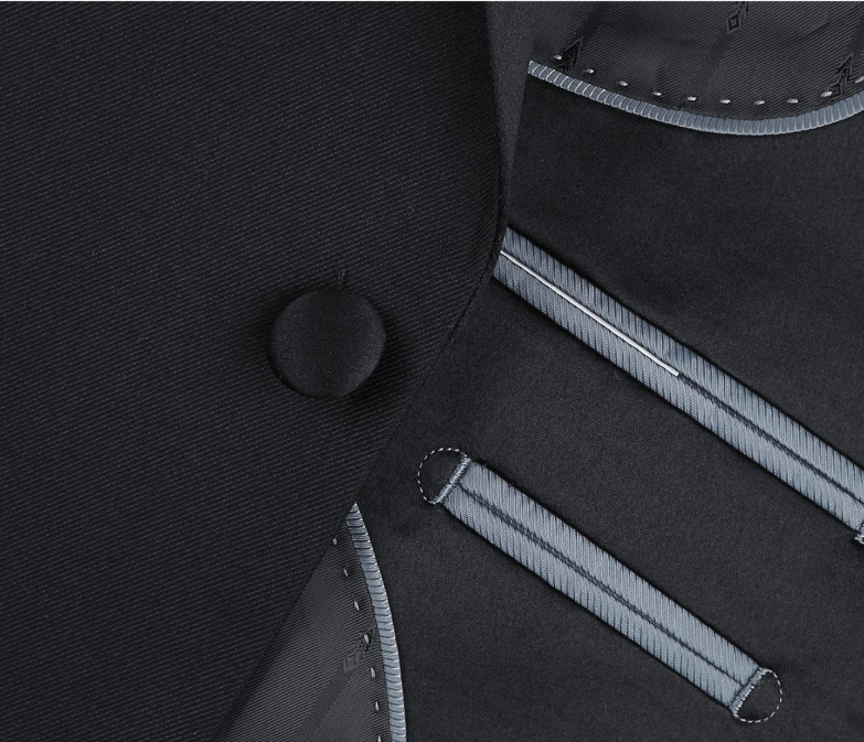 Raphael Solid Black Classic Fit Two Button Notch Lapel Tuxedo Suit