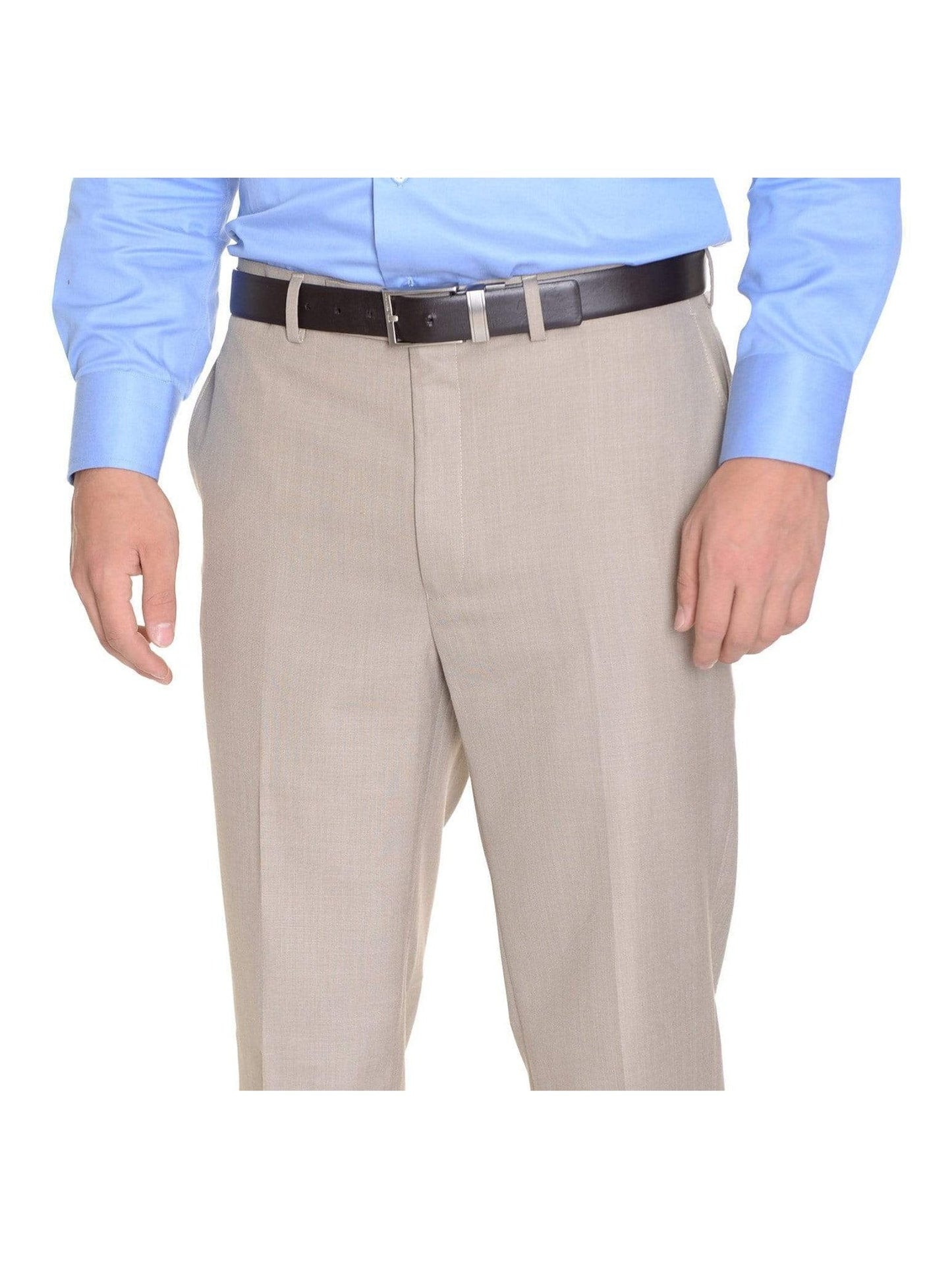 Men's Calvin Klein Body Slim Fit Tan Light Brown Flat Front Washable Dress Pants
