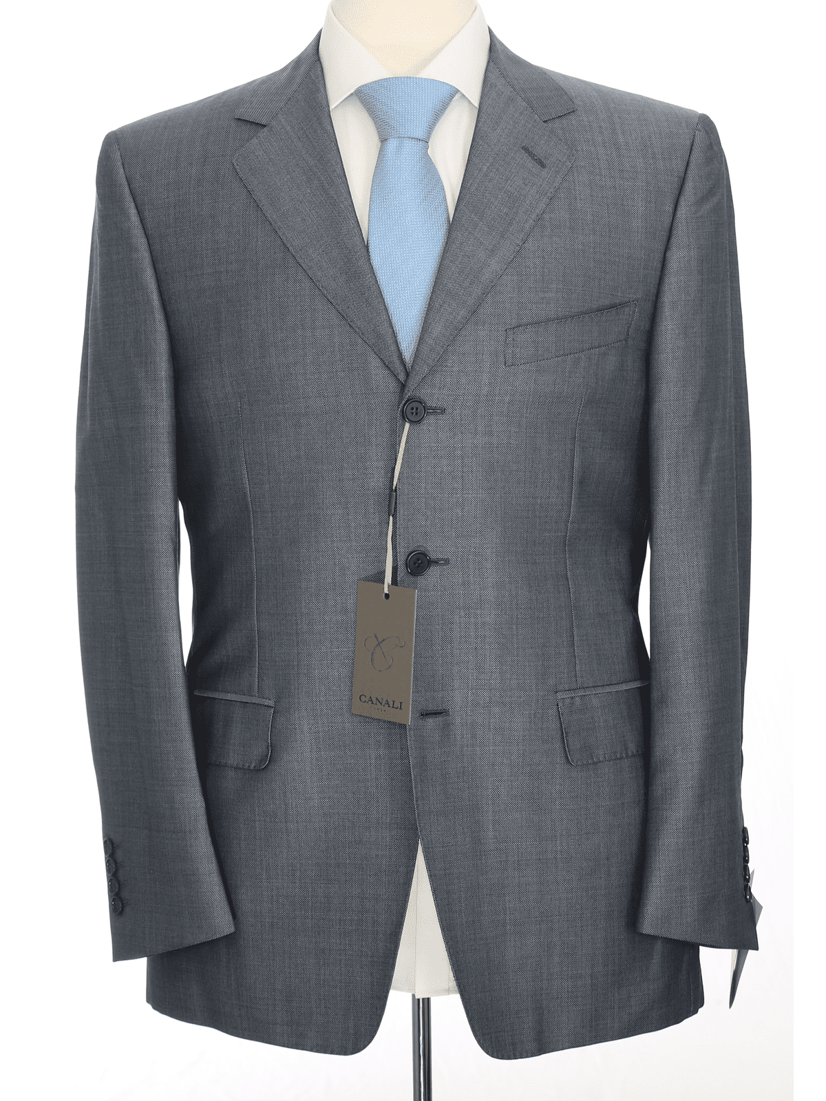 Canali Mens 38r 48 Drop 7 Modern Fit Medium Gray Three Button Wool Suit