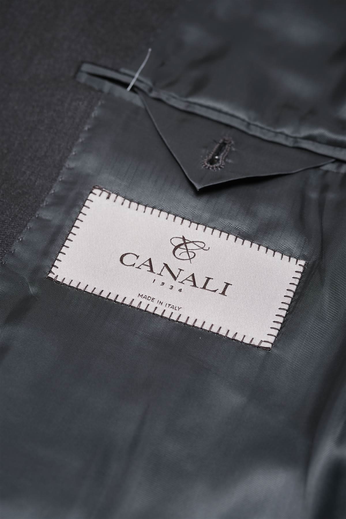 Canali 1934 Mens Charcoal Grey 46L Drop 7 100% Wool 2 Piece Suit