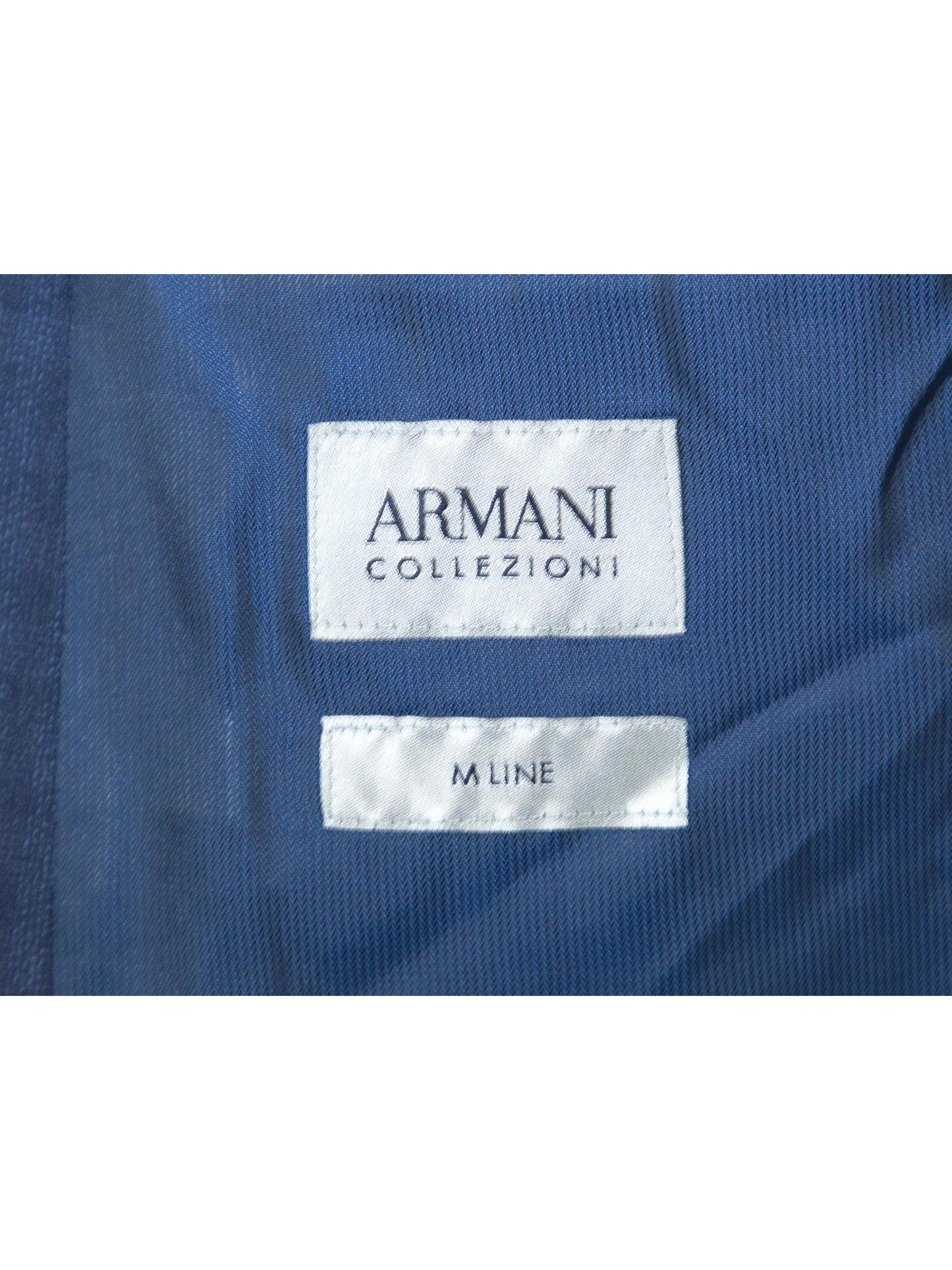 Armani Collezioni M-Line Mens 42R Navy Blue Check 2 Piece Suit