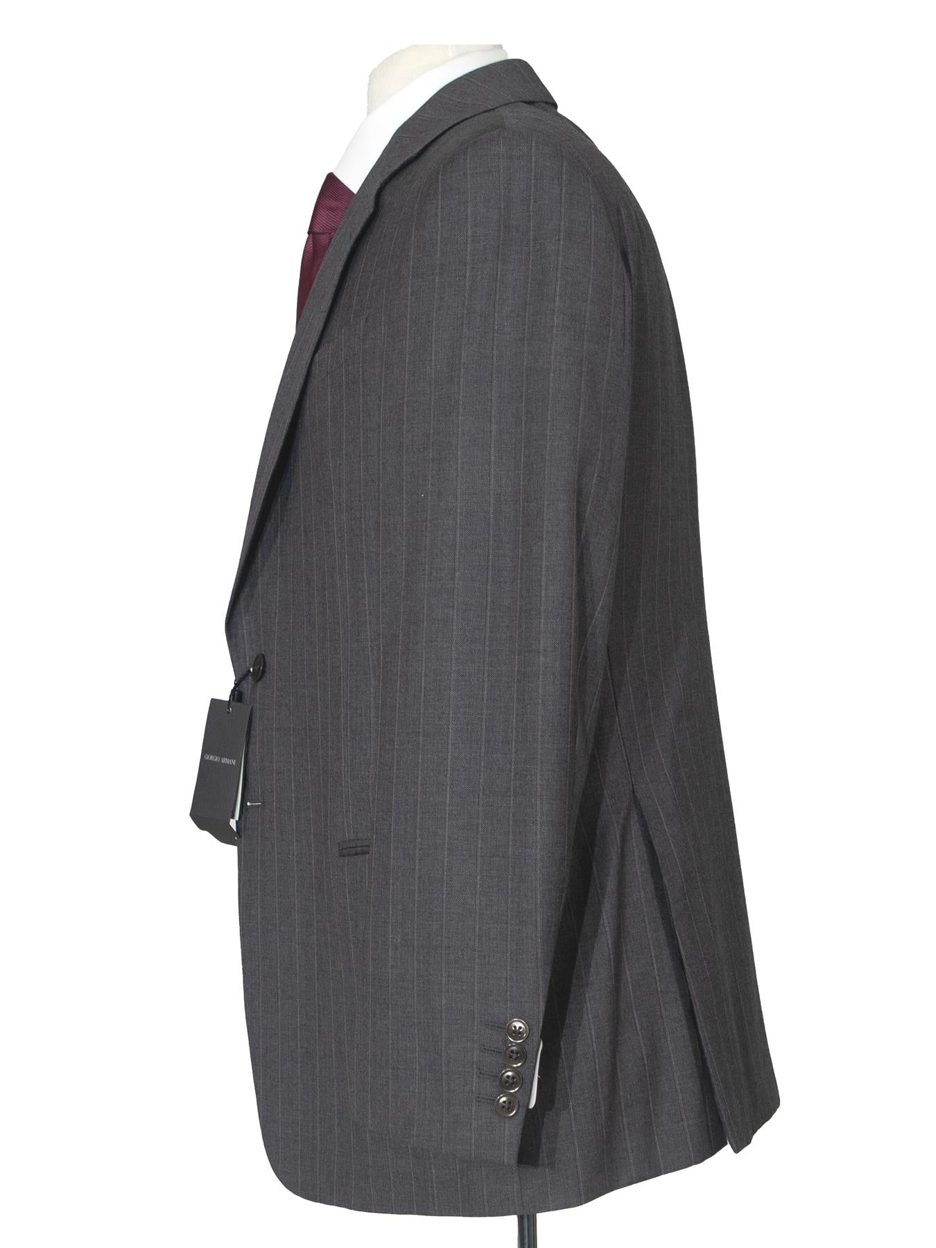 Armani Collezioni Mens 42R Gray Striped Wool Blend 2 Piece Suit