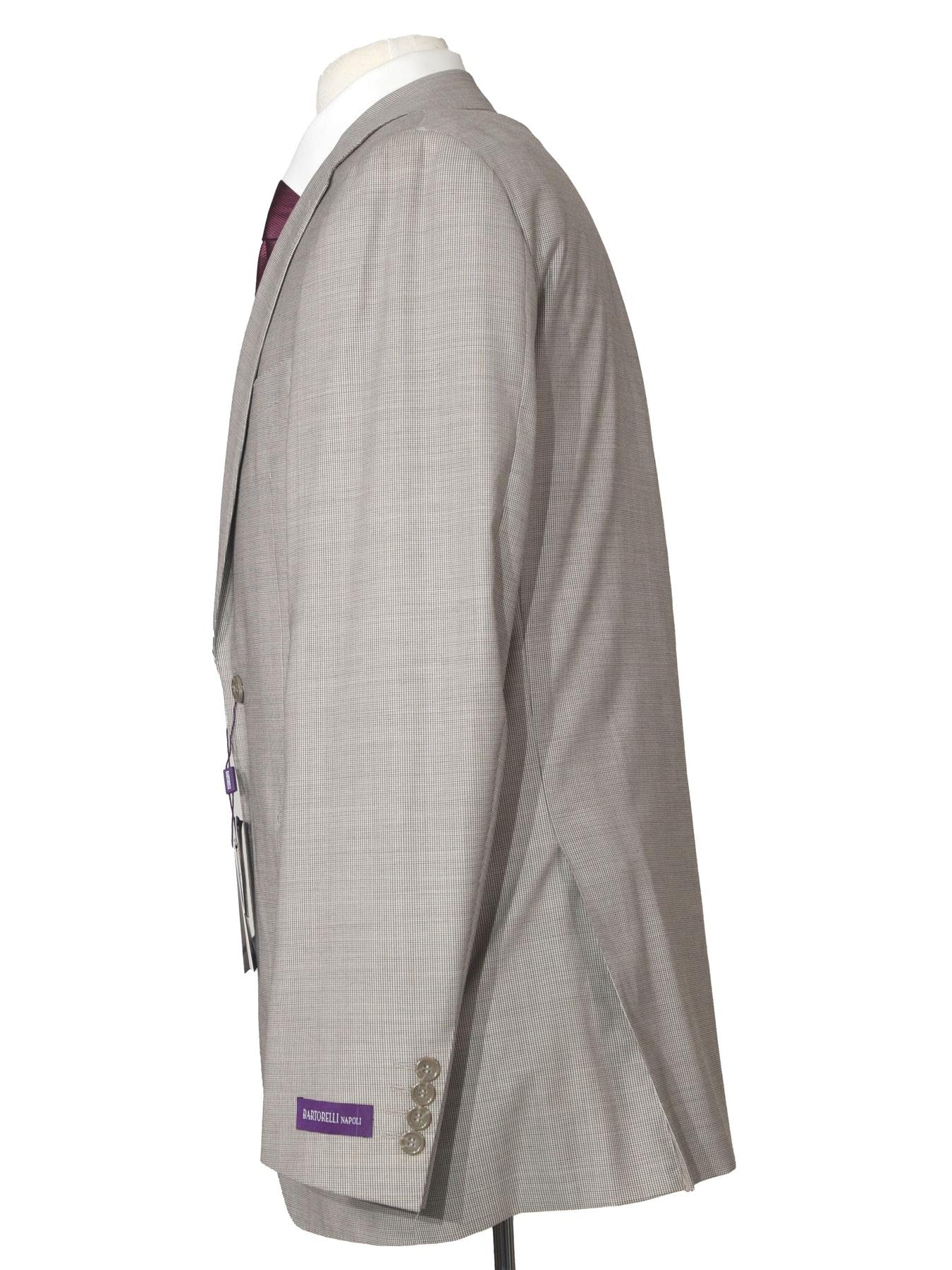 Napoli Mens Tan Houndstooth 100% Reda Wool Slim Fit 2 Piece Suit