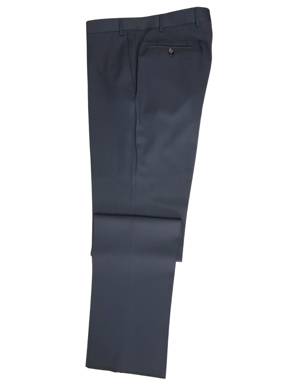 Canali Solid Dark Blue 100% Wool 2 Button Suit 38R