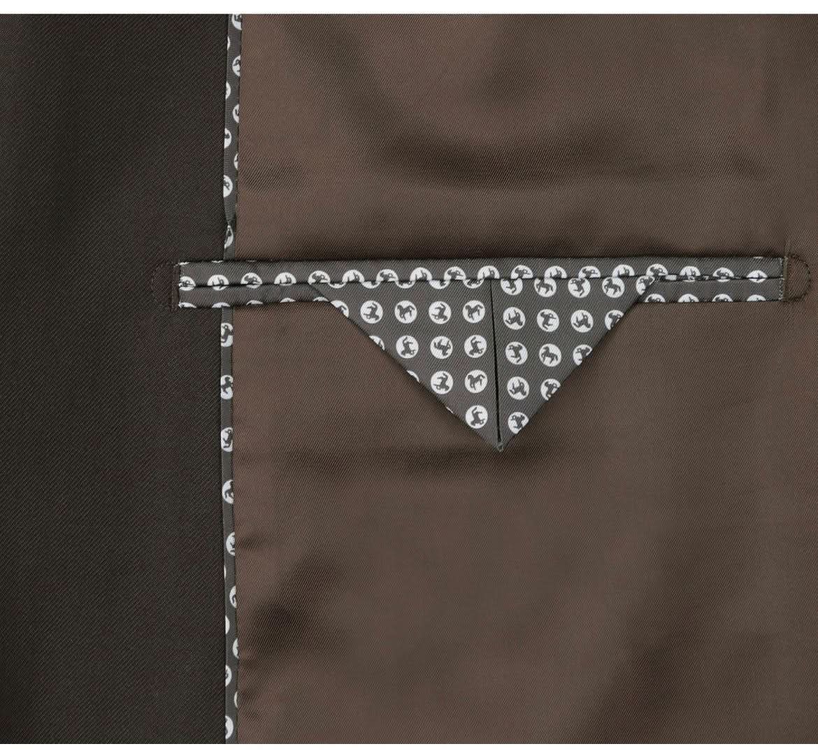Raphael Men's Classic Fit Dark Brown Two Button Suit