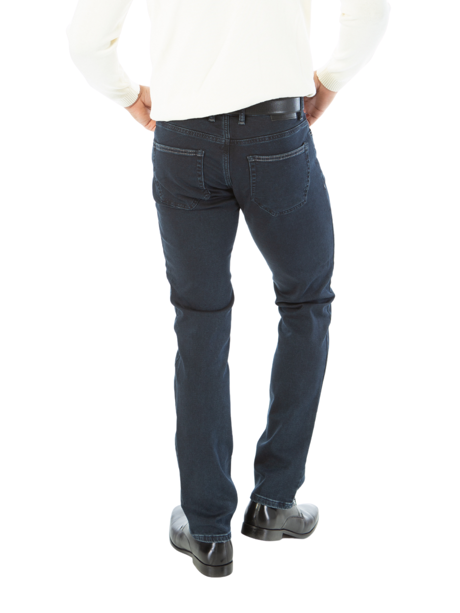 Montreux Mens Slim Fit Navy Blue 5 Pocket Stretch Jeans