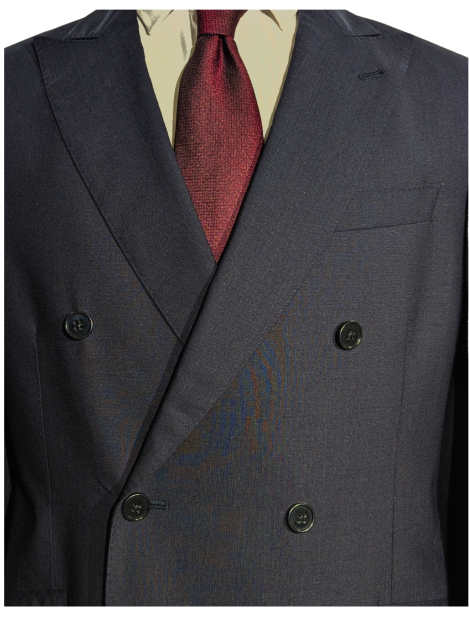 Armani Collezioni Black Sartorial Deco Classic Fit Double-Breasted Peak Lapel Wool Suit 42R
