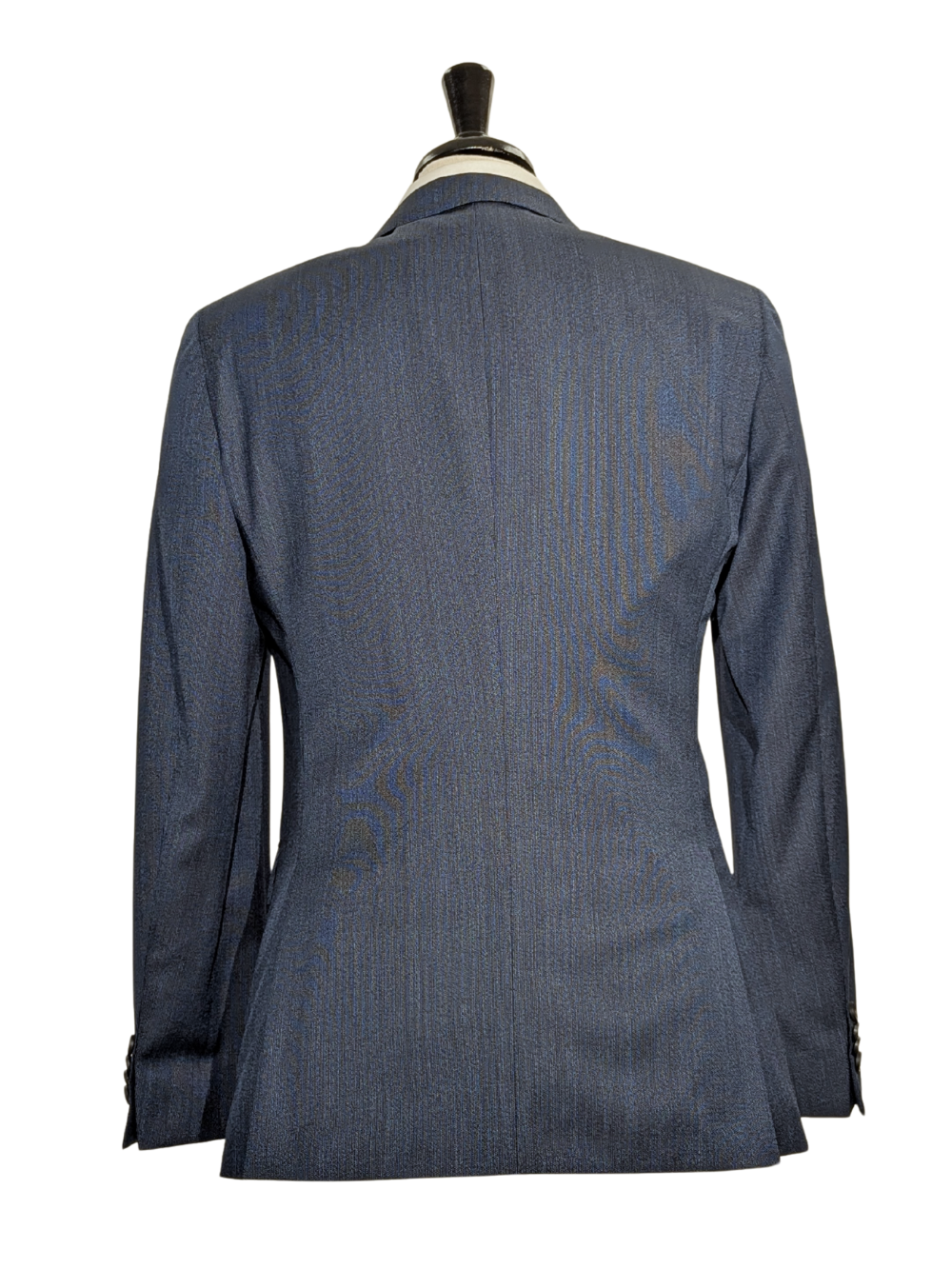 Hugo Boss Super 120s Navy Blue Textured Notch Lapels Slim Fit Wool 2-Button Suit - 38R