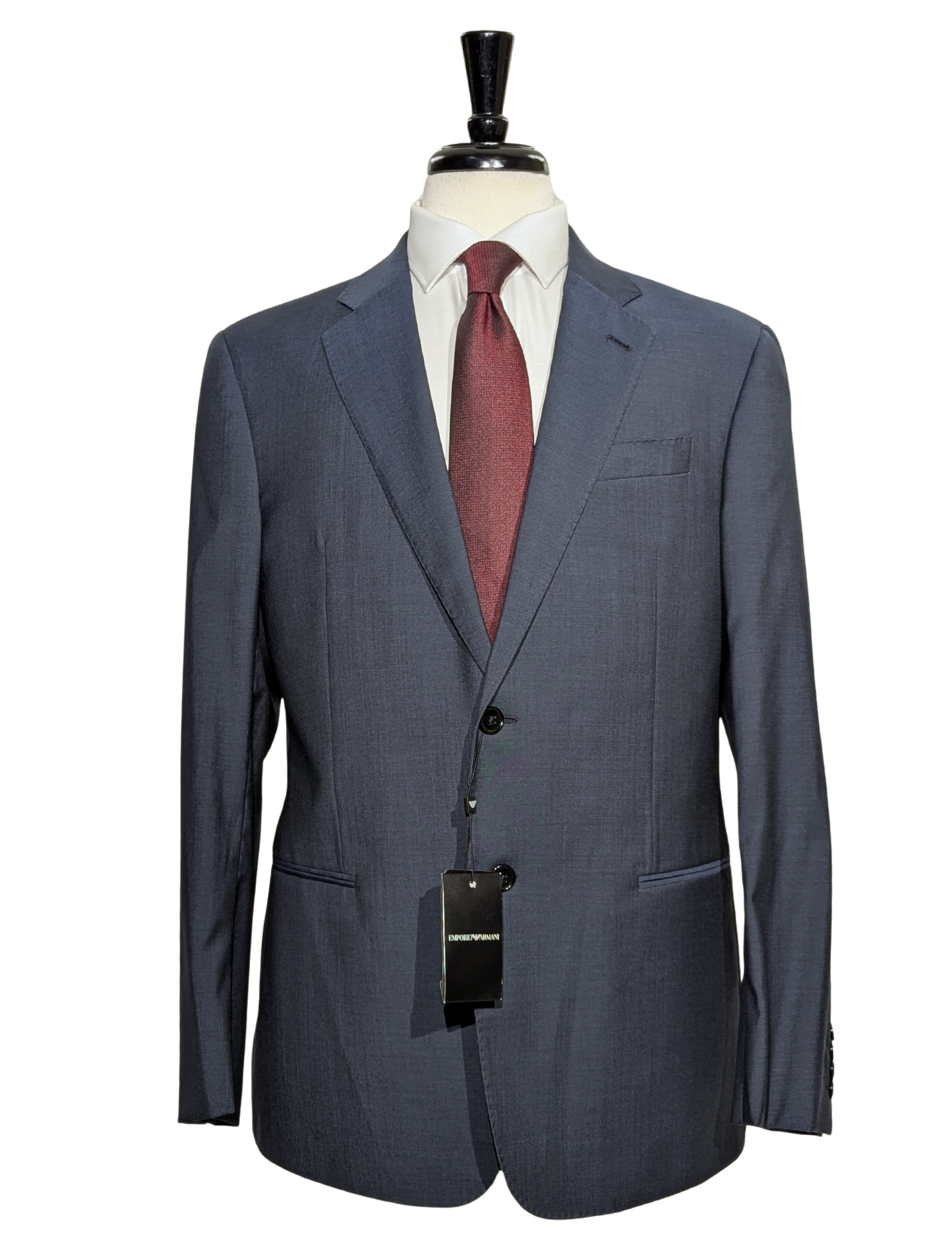 Emporio Armani G-Line Blue Notch Lapel Slim Fit 2 Button Wool Suit 42R
