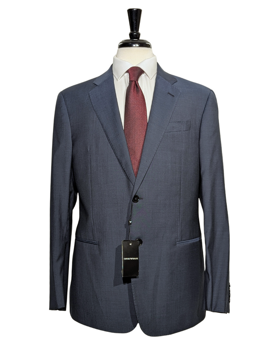 Emporio Armani G-Line Blue Notch Lapel Slim Fit 2 Button Wool Suit 42R
