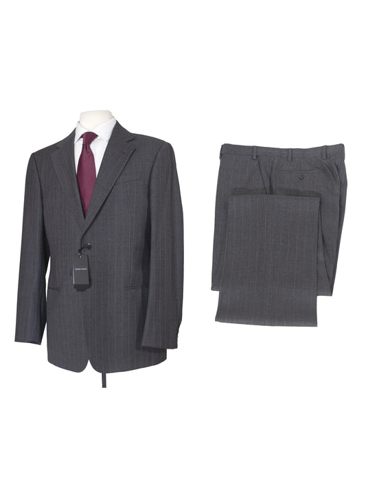 Armani Collezioni Mens 42R Gray Striped Wool Blend 2 Piece Suit