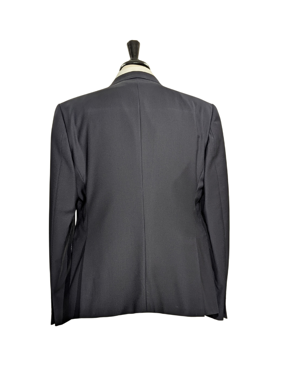 Armani Collezioni Solid Black Notch Lapel 2-Button Wool Suit - 48R