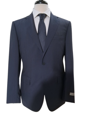 Canali Solid Navy 100% Wool 2 Button Suit 38R