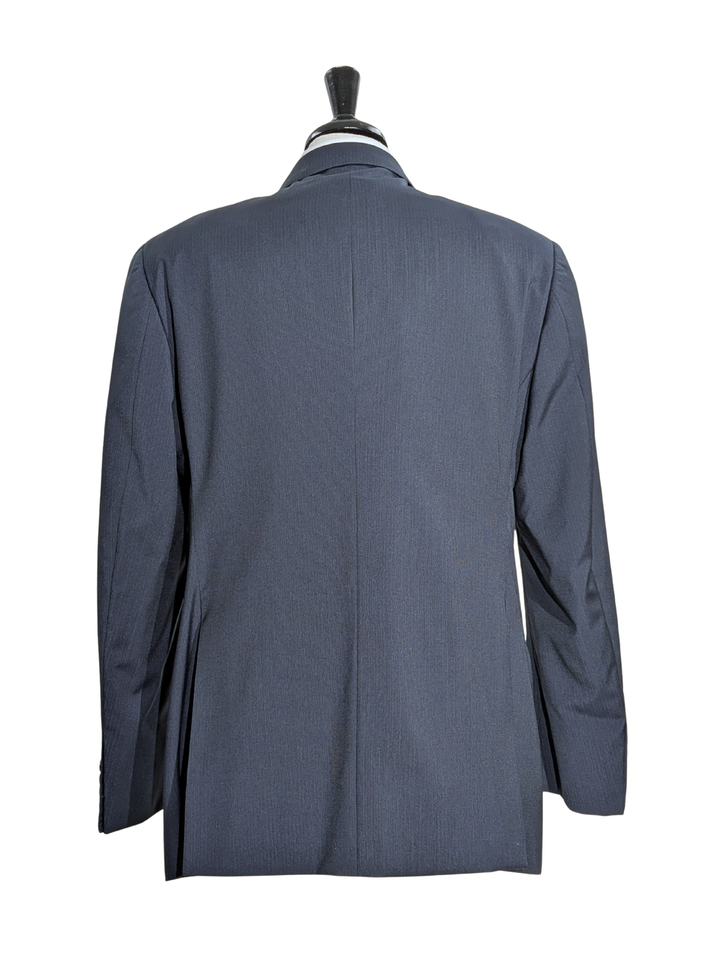Armani Collezioni Navy Tonal Pinstriped Notch Lapel Wool 2-Button Suit - 44R