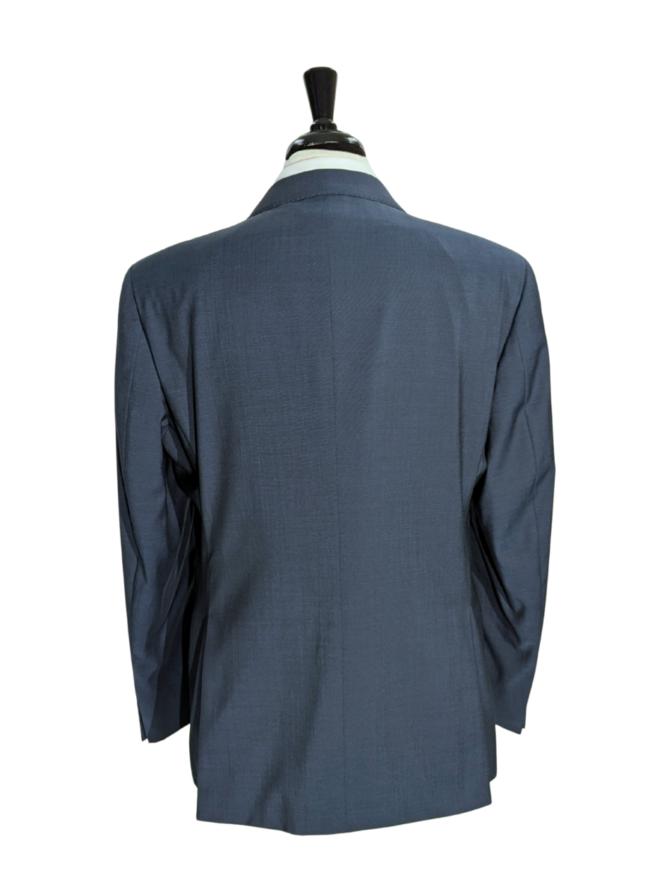 Emporio Armani Textured Blue Notch Lapel G-Line Two Button Suit 44R