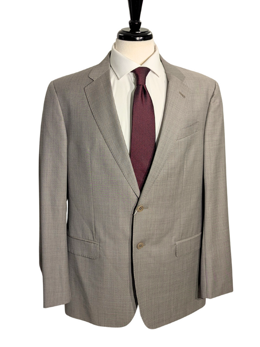 Armani Collezioni Light Gray G-Line Textured Two-Button Notch Lapel Wool Blend Suit 44R