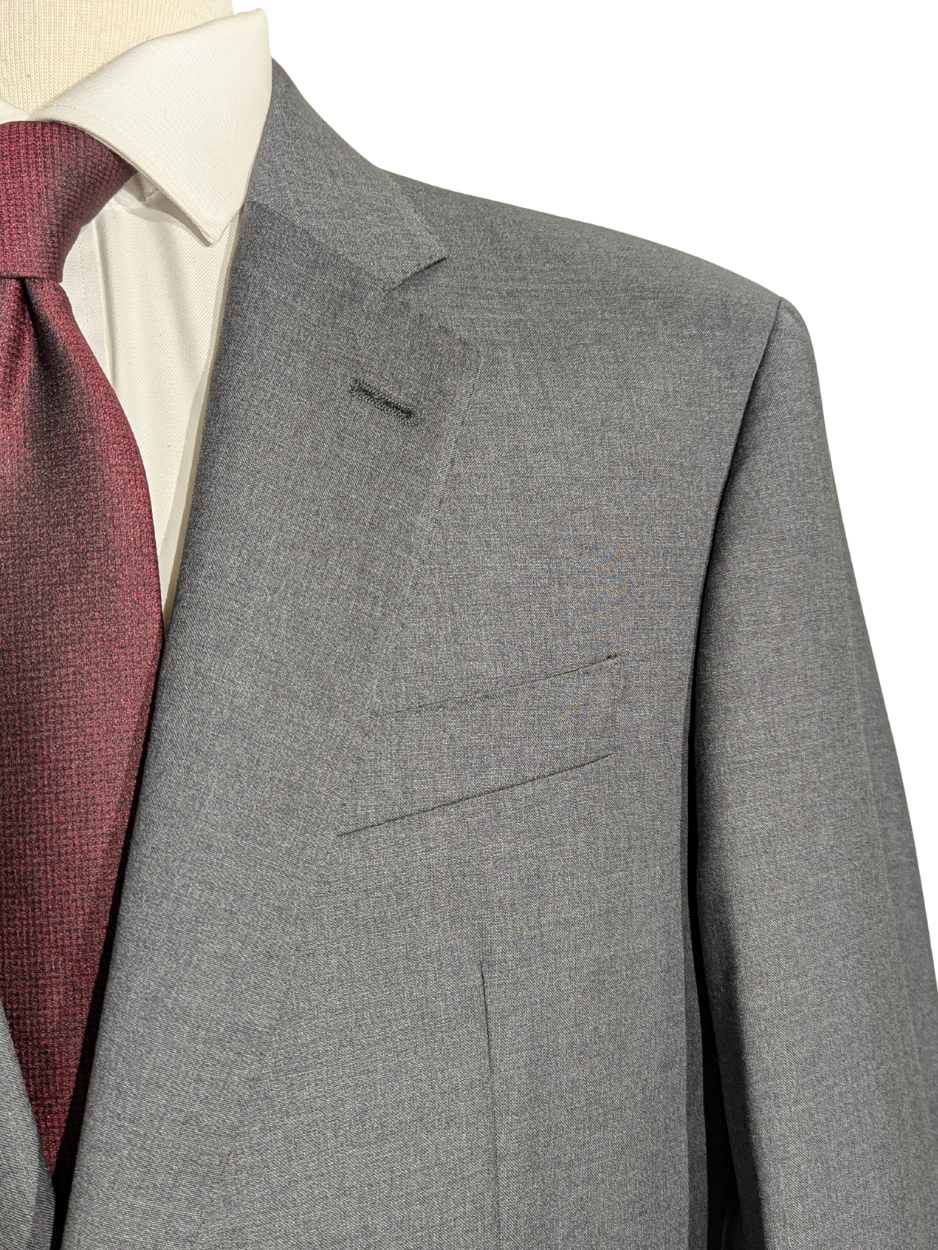 Emporio Armani G-Line Solid Gray 100% Wool Notch Lapel Slim Fit 2 Button Suit 42R