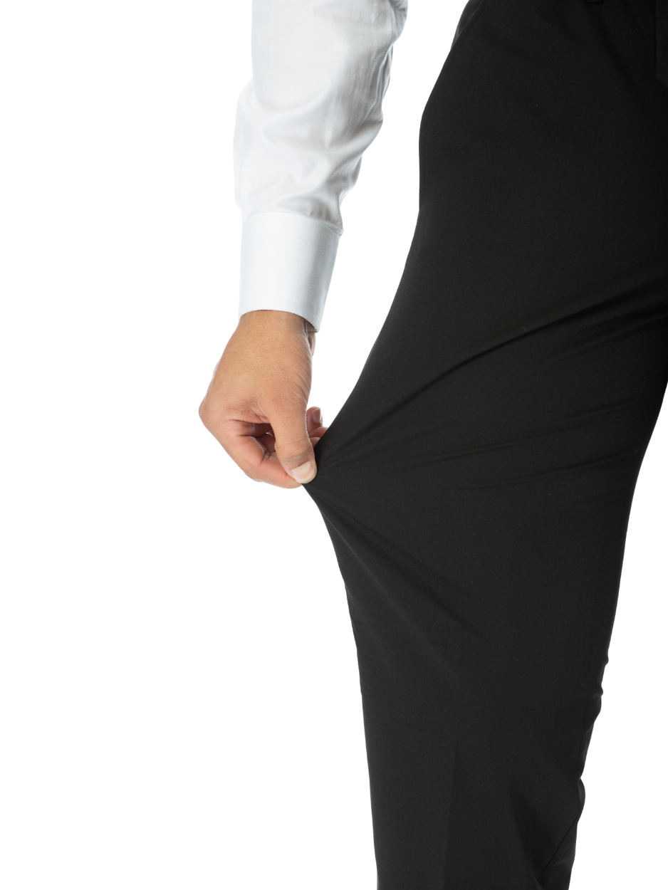 Raphael Mens Solid Black Slim Fit Flat Front Prehemmed Stretch Dress Pants