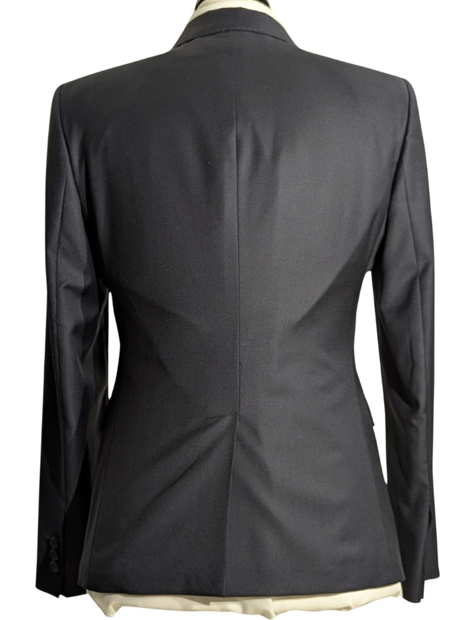 Emporio Armani Solid Navy Blue Classic Fit Notch Lapel 2 Button Wool Suit 38R